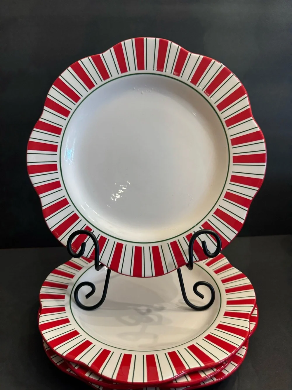 1 Pier 1 Candy Cane Dinner Plate 11
